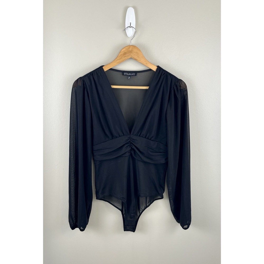 Stella‎ Luce Women's Whimseygoth Babydoll Sheer Mesh Long Sleeve Top  Sz M